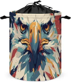 Laundry Hampers, Large Drawstring Laundry Bag, Removable Laundry Bags, Collapsible Storage Bin with Handles for Home Organization, Kids Room, Nursery Whiskers