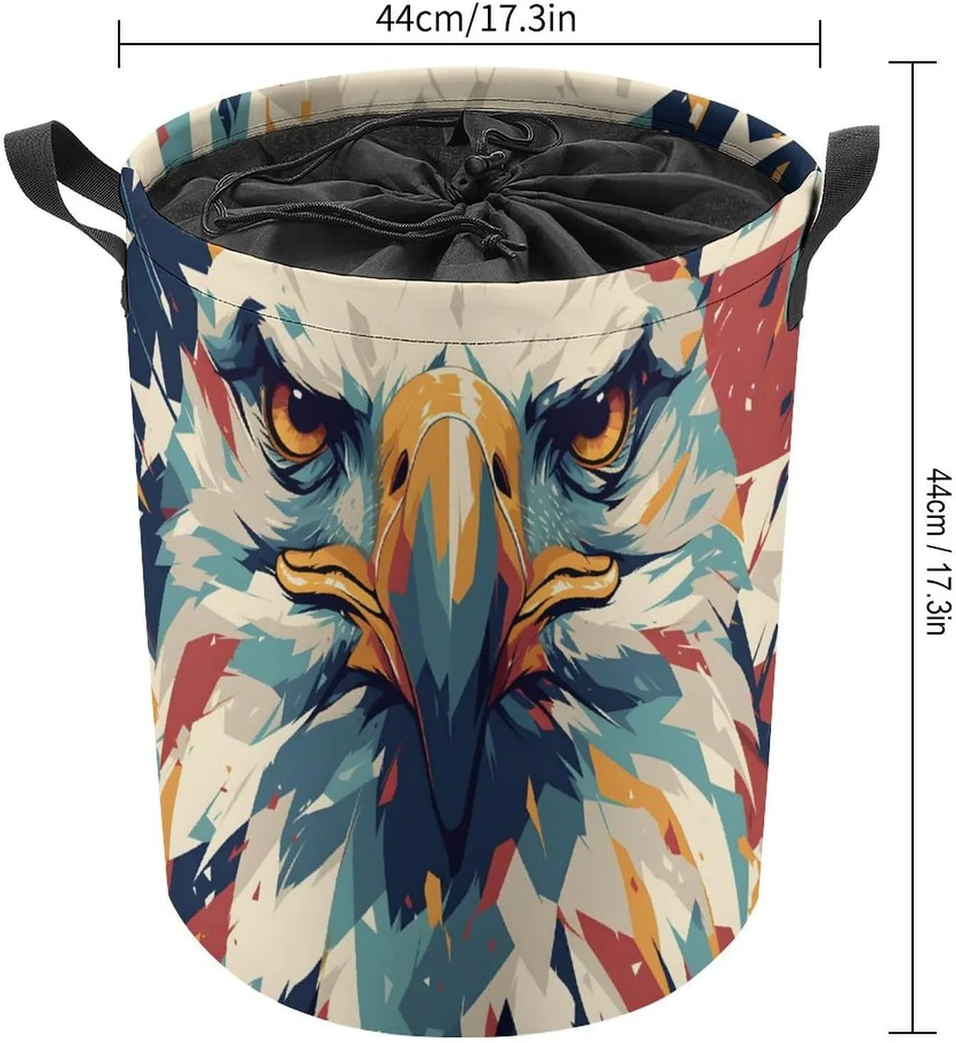 Laundry Hampers, Large Drawstring Laundry Bag, Removable Laundry Bags, Collapsible Storage Bin with Handles for Home Organization, Kids Room, Nursery Whiskers