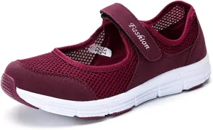 LLTMALL Women's Adjustable Mesh Sneakers Lightweight Mary Jane Shoes