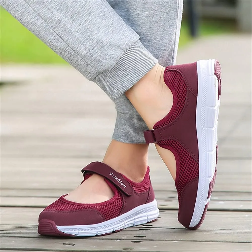 LLTMALL Women's Adjustable Mesh Sneakers Lightweight Mary Jane Shoes