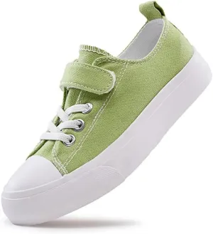 LUMUBBY Kid Shoes for Boys Girls Toddler Little Kid Canvas Low Top Sneakers Classic Adjustable Strap Lace up Shoes for Kids Breathable Lightweight