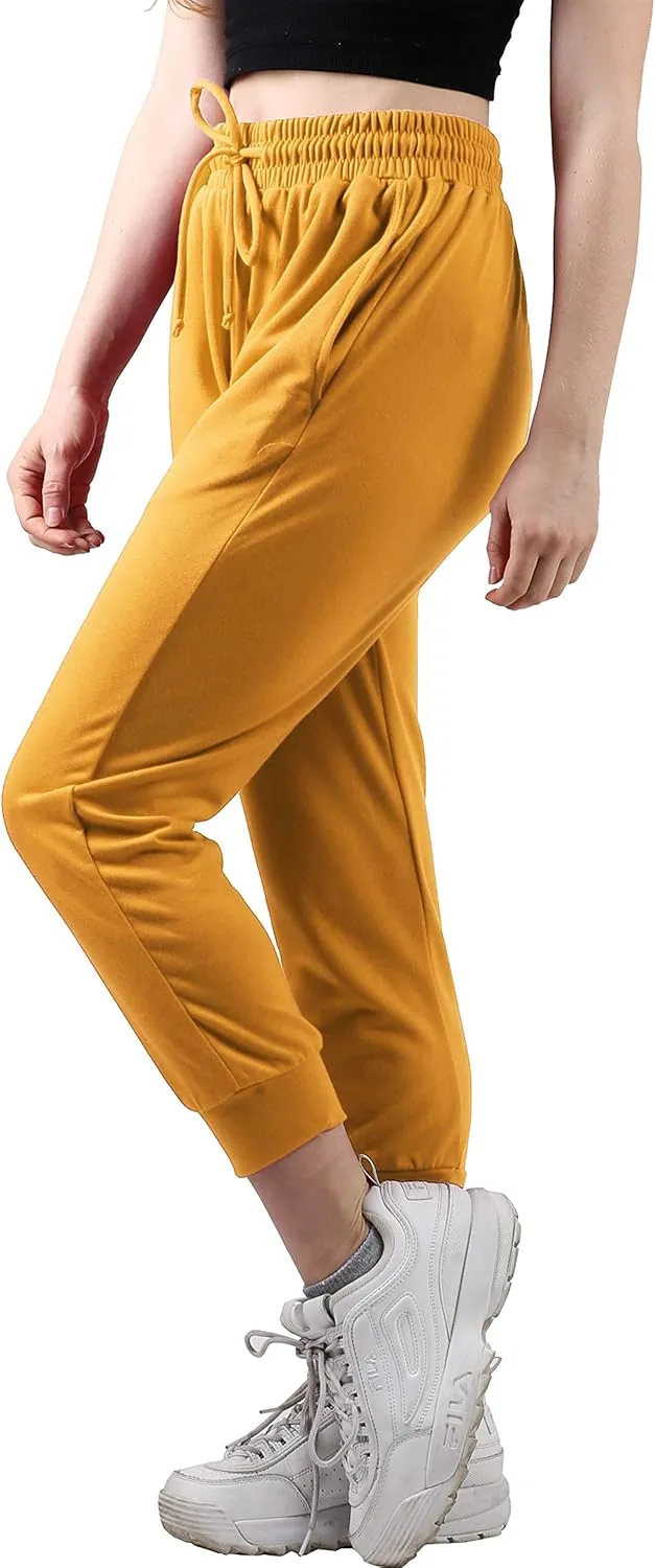 Ma Croix Women's Light Weight Drawstring Training Sport Jogger Pants French Terry Cotton Blend Casual Sweatpants