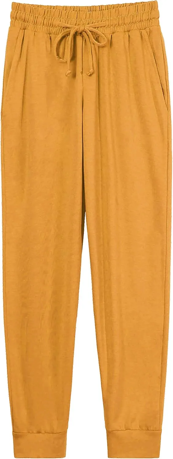 Ma Croix Women's Light Weight Drawstring Training Sport Jogger Pants French Terry Cotton Blend Casual Sweatpants