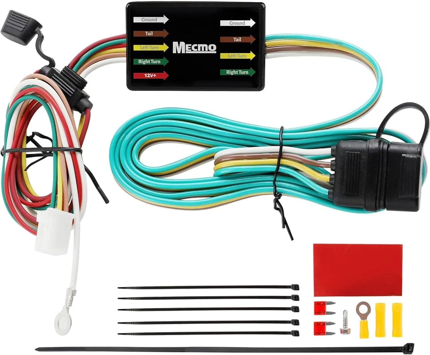 MECMO 4-Pin Trailer Wiring Harness 56370 for 2017-2024 Honda CRV Plug & Play T-Connector Custom 4 Way Flat Trailer Wire Vehicle-Side 4 Prong Towing Tow Hitch Connector for Honda CR-V Trailer Light