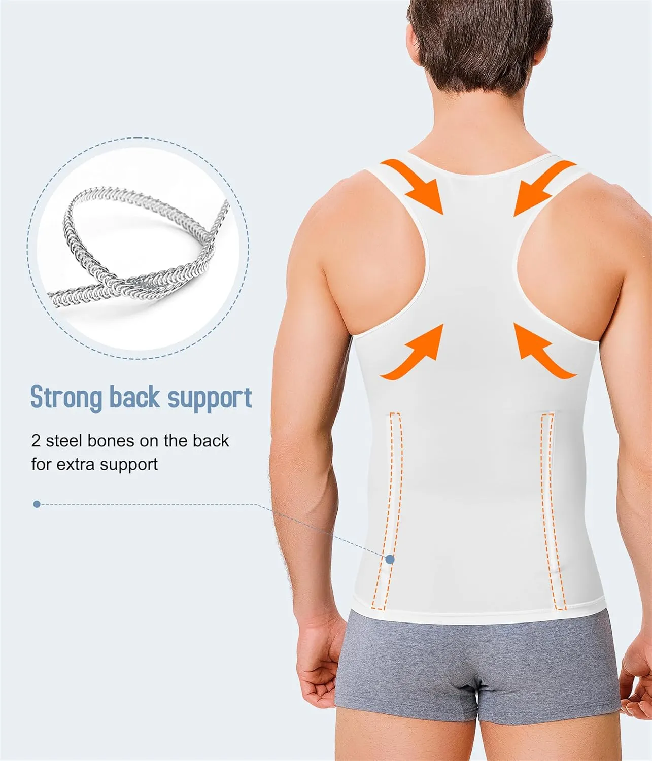 Men Body Shaper Slimming Vest Tight Tank Top Compression Shirt Tummy Control Underwear Moobs Binder