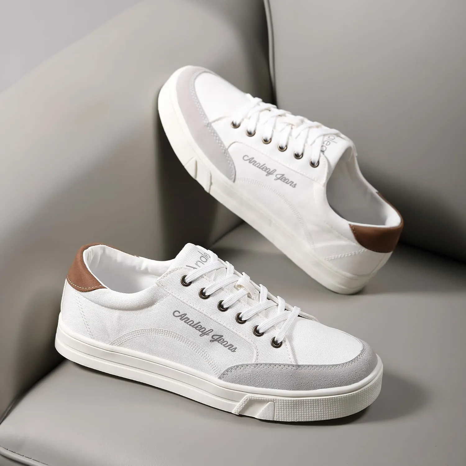 Mens Canvas Sneakers Casual Shoes Low Top Lace Up Shoes