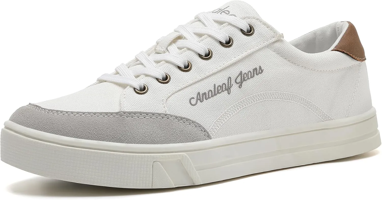 Mens Canvas Sneakers Casual Shoes Low Top Lace Up Shoes