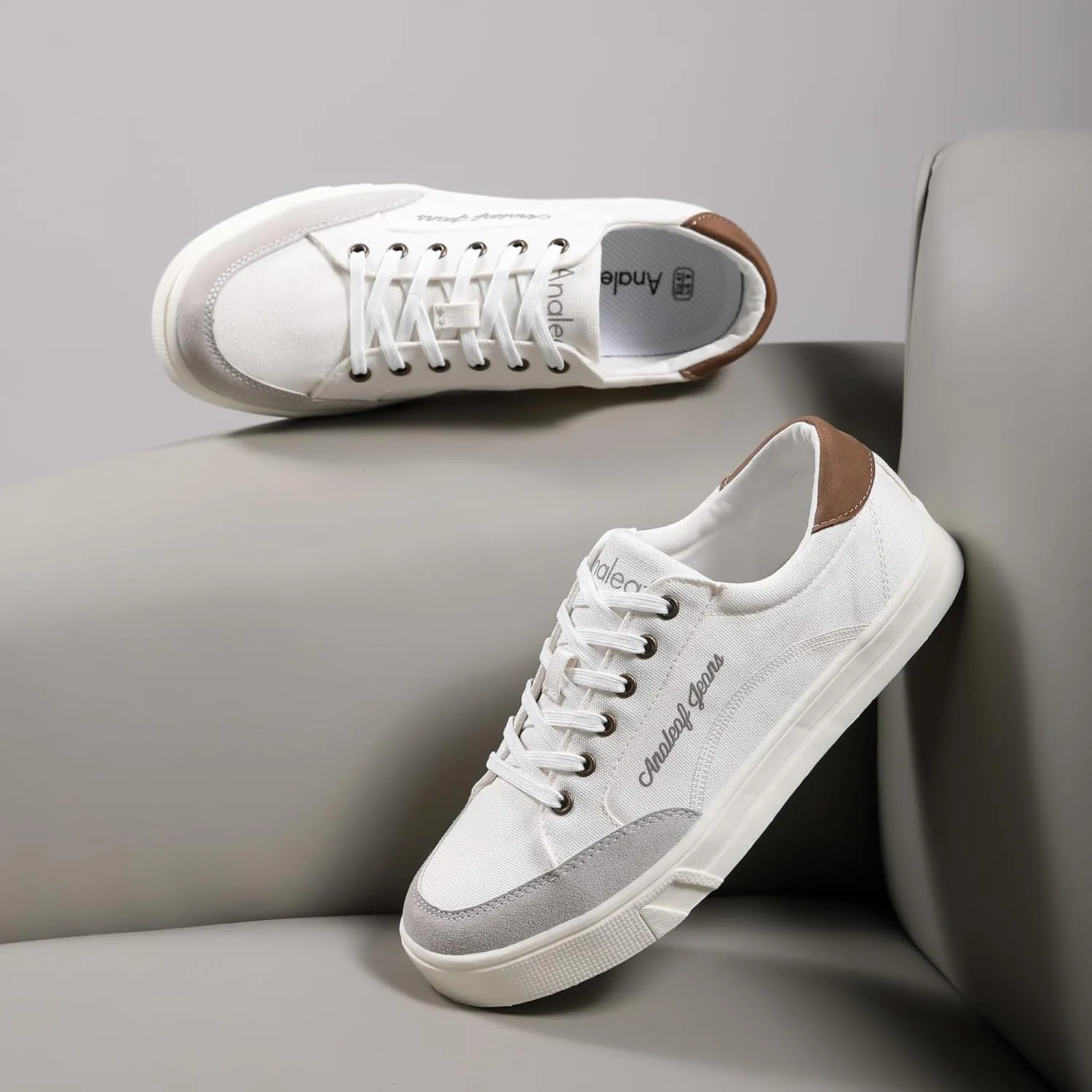 Mens Canvas Sneakers Casual Shoes Low Top Lace Up Shoes