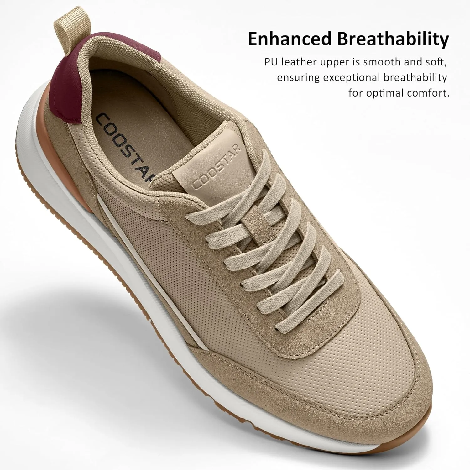 Mens Casual Shoes Comfortable Dress Sneakers Lightweight Lace-up Non Slip Walking Shoes