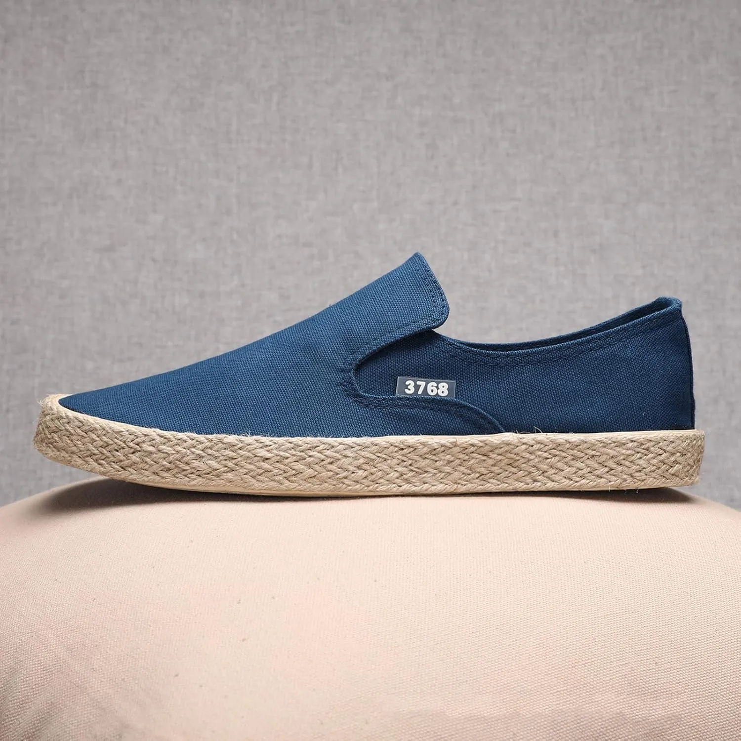 Mens Slip On Sneakers Comfortable Wide Width Espadrilles Casual Sneakers Breathable Lightweight Canvas Sport Shoes Flat Walking Shoes