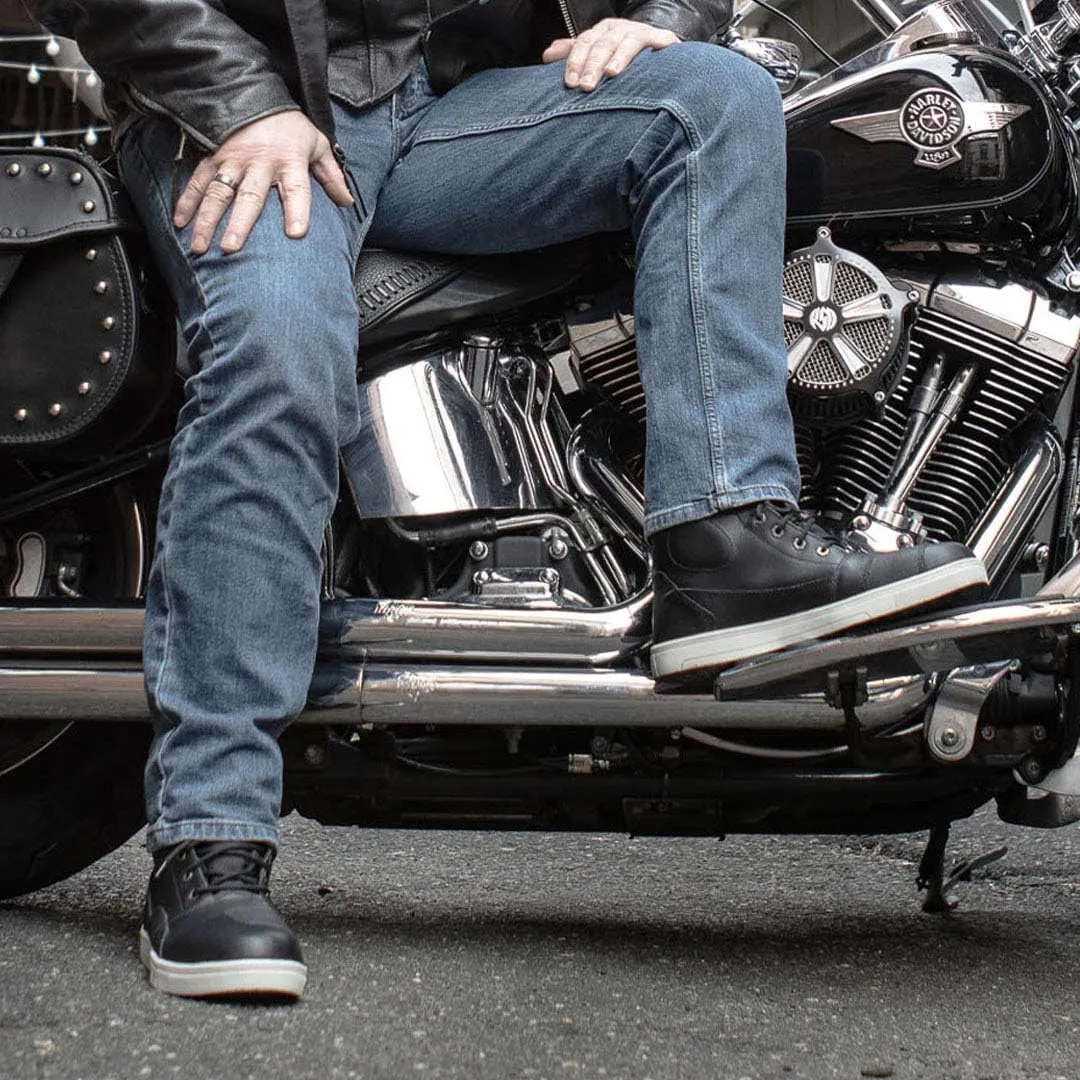 Milwaukee Leather Men's Motorcycle Reinforced Street Biker Casual Riding Shoes Leather Suede Canvas - 8