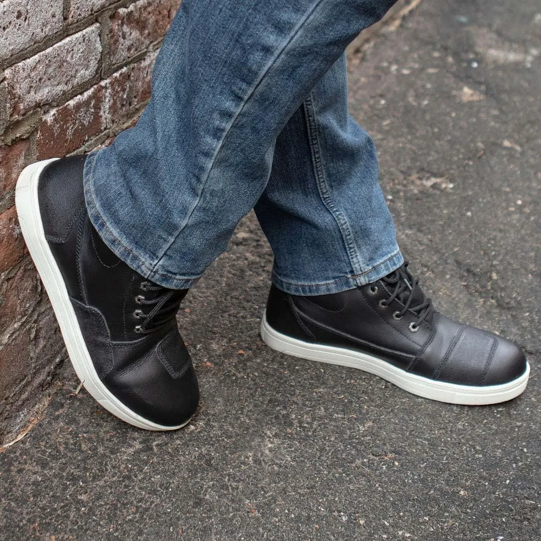 Milwaukee Leather Men's Motorcycle Reinforced Street Biker Casual Riding Shoes Leather Suede Canvas - 8