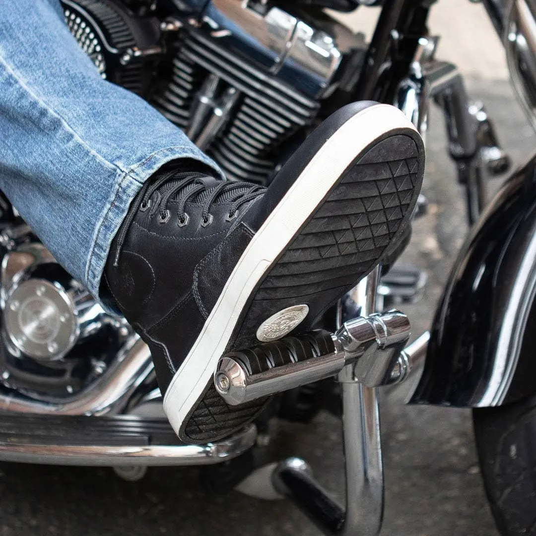 Milwaukee Leather Men's Motorcycle Reinforced Street Biker Casual Riding Shoes Leather Suede Canvas - 8