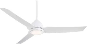 Minka Aire Java 54 in. Integrated LED Indoor/Outdoor Flat White Ceiling Fan with Light and Remote Control