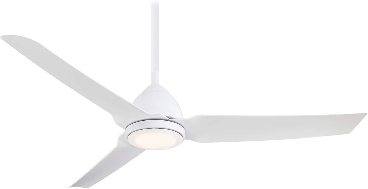 Minka Aire Java 54 in. Integrated LED Indoor/Outdoor Flat White Ceiling Fan with Light and Remote Control