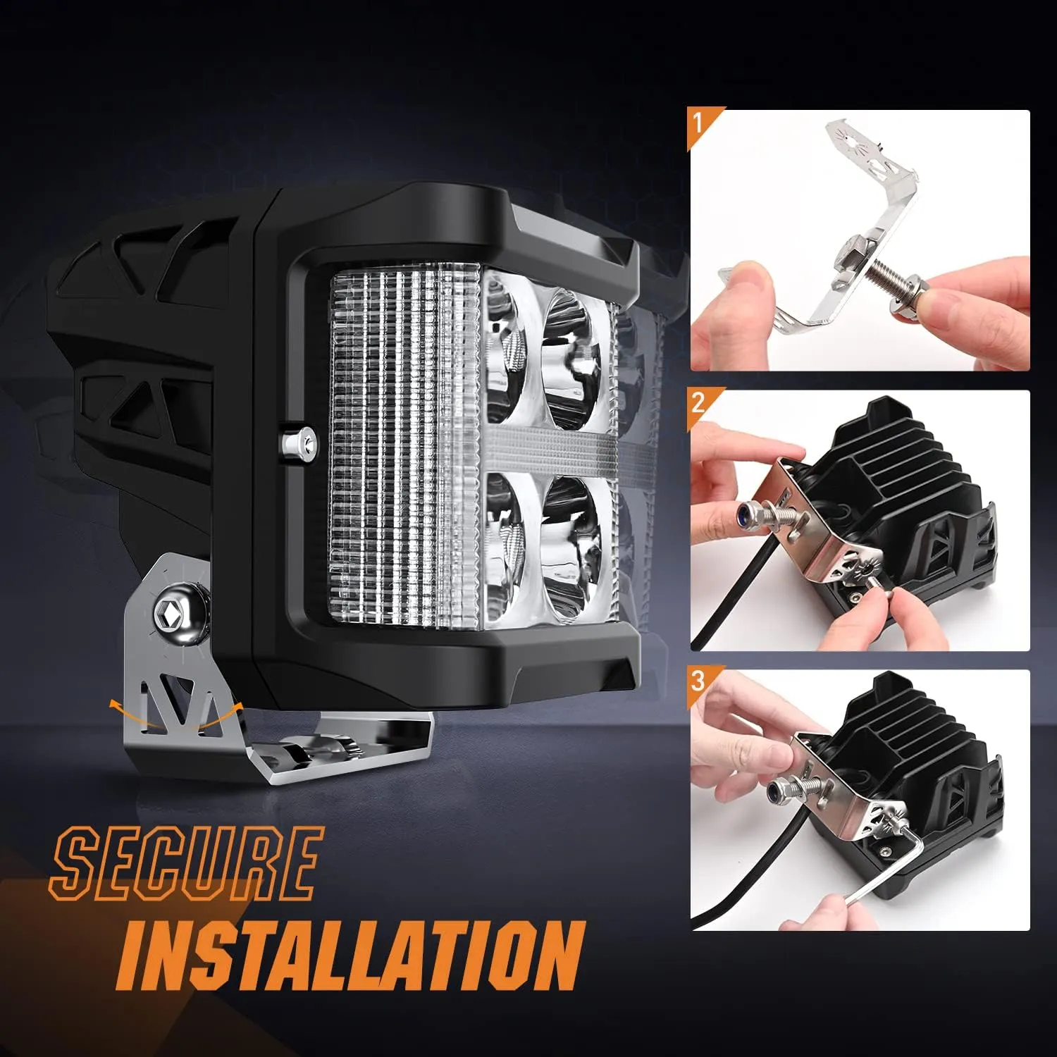 Nilight Side Shooter LED Light Pods with DRL, 4 Inch 26W Spot Flood Combo LED Cubes Light w/ 16AWG Wiring Kit for Fog Light Driving Light Auxiliary Light on Truck ATV UTV