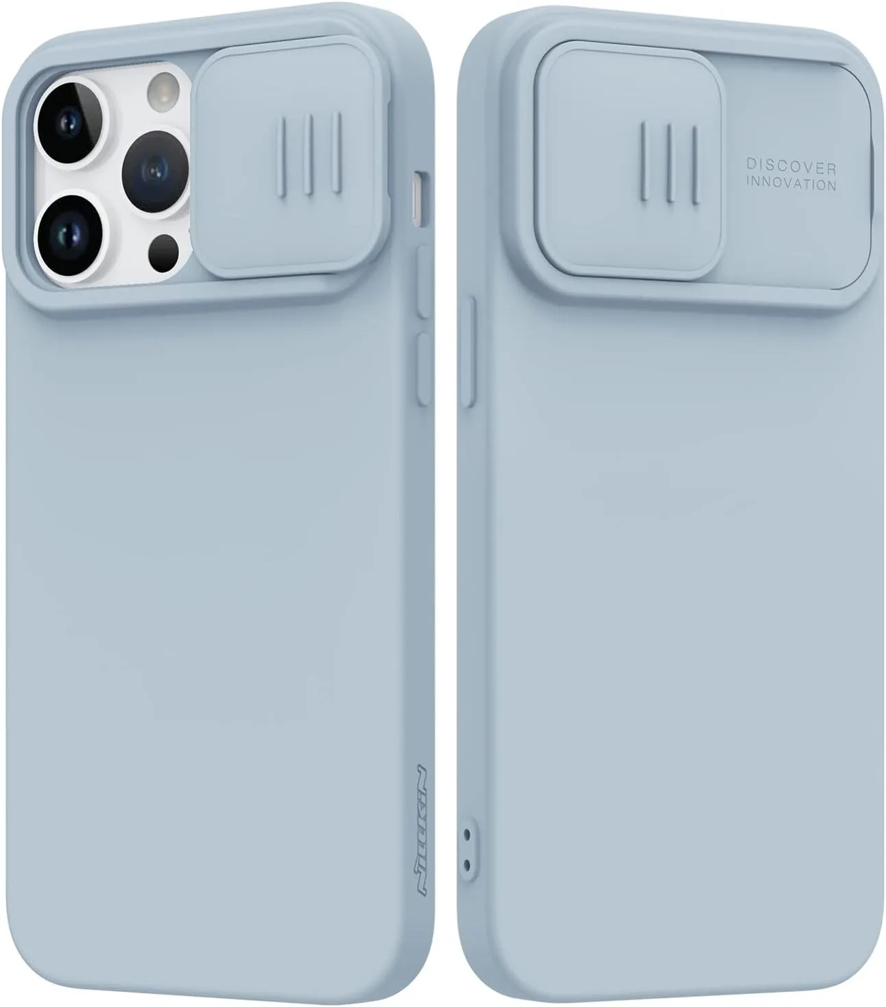 Nillkin Compatible with iPhone 14 Pro Max Case, Liquid Silicone Case with Camera Cover, Slim Fit Shockproof Protective Phone Case, Anti-Scratch Soft Microfiber Lining 6.7 inch, Star Grey
