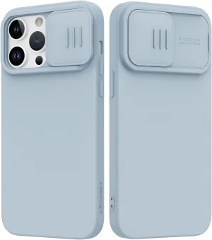 Nillkin Compatible with iPhone 14 Pro Max Case, Liquid Silicone Case with Camera Cover, Slim Fit Shockproof Protective Phone Case, Anti-Scratch Soft Microfiber Lining 6.7 inch, Star Grey