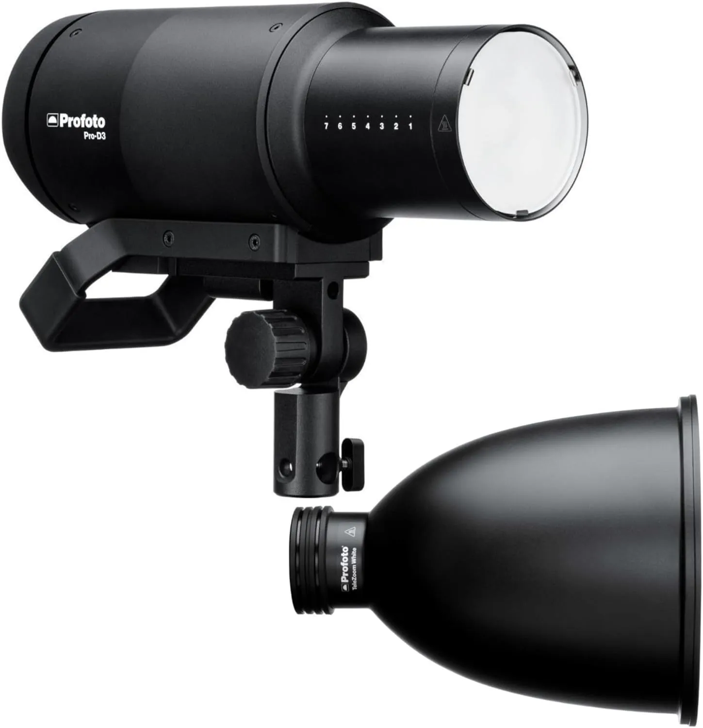 Profoto TeleZoom Reflector White for Protruded and Flat-Fronted Lights with Adjustable Zoom Bundle with Pro-D3 750W Industrial-Grade Monolight with Fast Recycling Time and Three Flash Modes (2 Items)