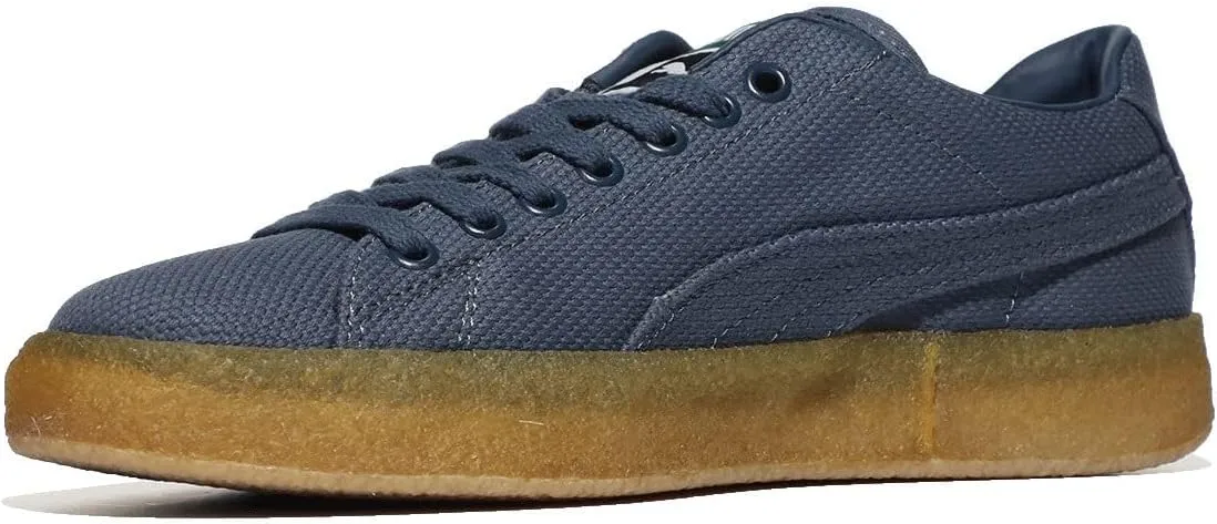 PUMA Mens Suede Crepe Canvas Lace Up Sneakers Shoes Casual - White