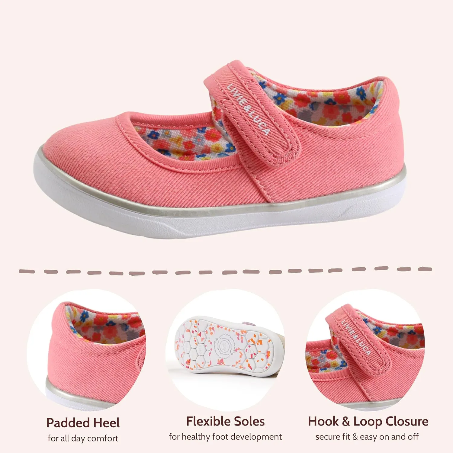 Ravine Eco Girls Mary Jane Toddler Shoes - 100% Vegan Anti Stink Technology - Certified Safe Foot Growth, Baby, Toddler, & Kids Mary Janes Flats for School Uniform, Dress Party, Wedding Flower Girl