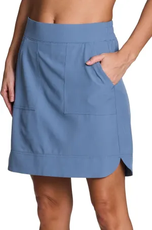 RBX Active Longer Length Skort for Women, Quick Drying Woven Pickleball Golf Skort with Pockets for Tennis, Hiking, Running