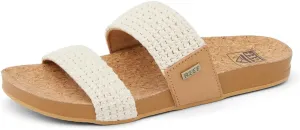 Reef Women's Cushion Vista Fashion Slide Sandal, Vegan Leather Strap, Soft Footbed