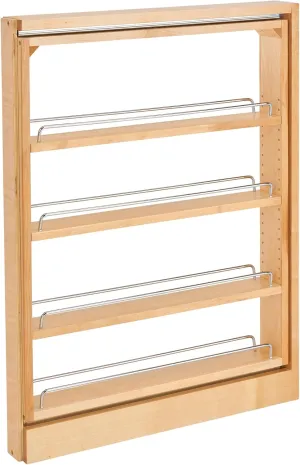 Rev-A-Shelf Base Filler Pullout Organizer Rack for Kitchen/Bathroom Cabinets w/Soft-Close, 3"
