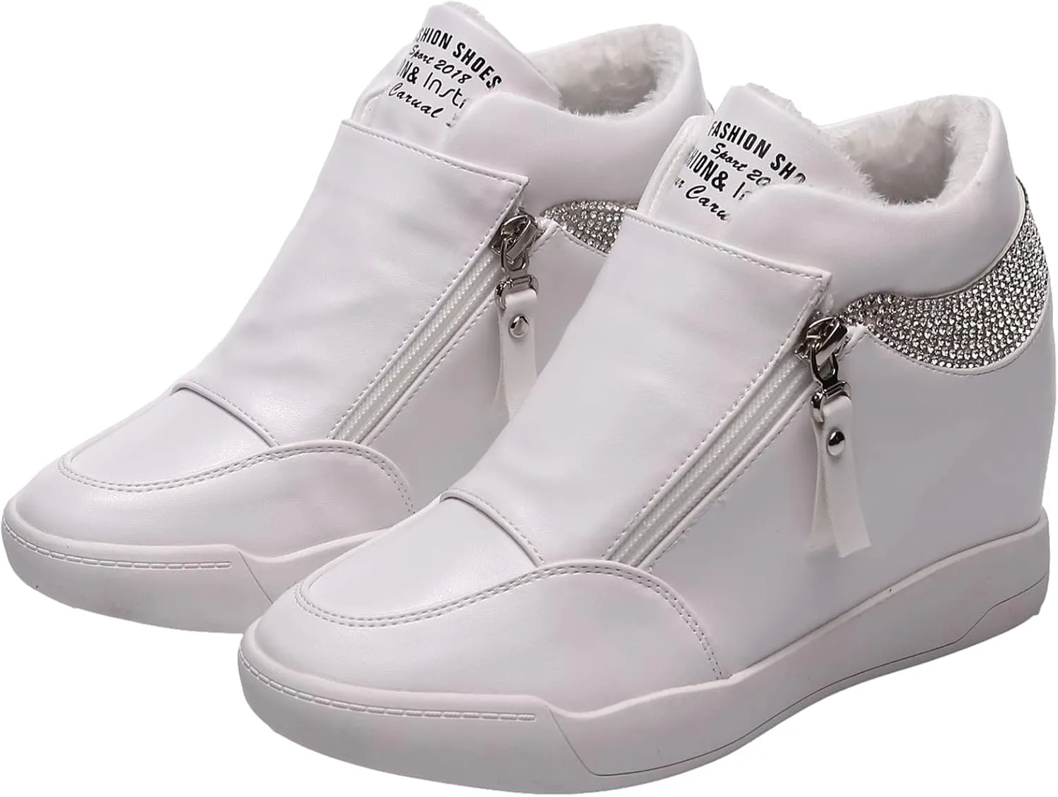 rismart Women's Wedge Platform Bootie Fashion Sneakers