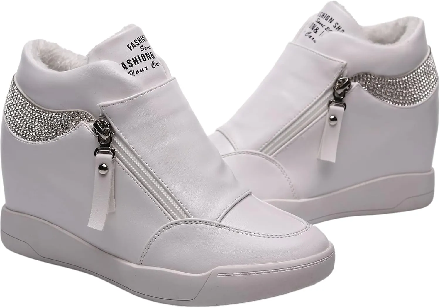 rismart Women's Wedge Platform Bootie Fashion Sneakers