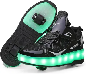 Roller Skate Shoes for Boys and Girls Kids LED Light Up Fashion Sneakers with Rechargeable and Detachable Wheels The Gift for Party Birthday Christmas Day