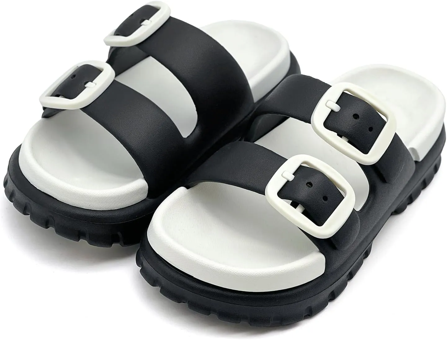 rosyclo Cloud Sandals for Women and Men, Pillow House Slippers Shower Shoes Bathroom Indoor Outdoor Slide Sandals, Buckle Adjustable, Ultimate Comfort, Lightweight, Thick Sole, Non-Slip