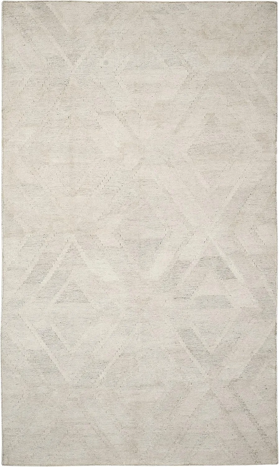 SAFAVIEH Kilim Collection Area Rug - 5' x 8', Light Grey & Ivory, Handmade Moroccan Viscose, Ideal for High Traffic Areas in Living Room, Bedroom (KLM516C)