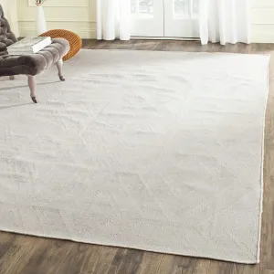 SAFAVIEH Kilim Collection Area Rug - 5' x 8', Light Grey & Ivory, Handmade Moroccan Viscose, Ideal for High Traffic Areas in Living Room, Bedroom (KLM516C)