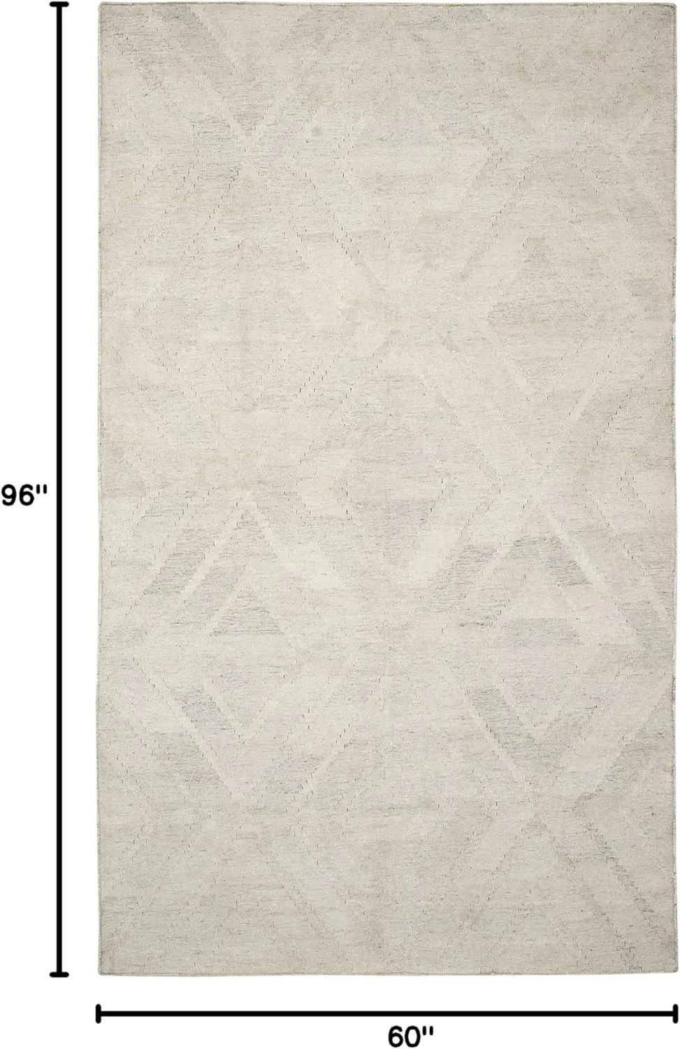 SAFAVIEH Kilim Collection Area Rug - 5' x 8', Light Grey & Ivory, Handmade Moroccan Viscose, Ideal for High Traffic Areas in Living Room, Bedroom (KLM516C)