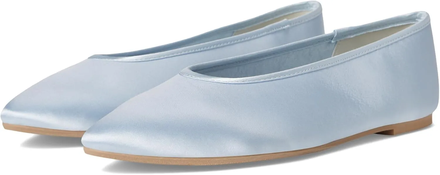 Seychelles Women's Georgette Satin Ballet Flat, Light Blue, 6.5
