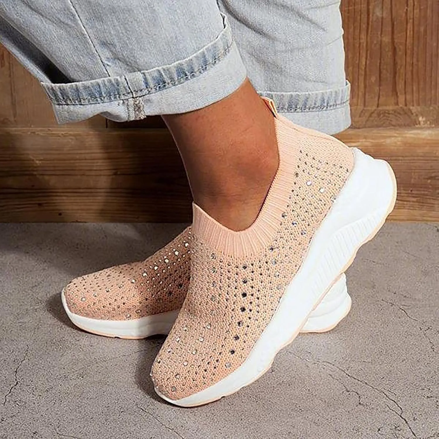 Silver Platform Wedge Sneakers for Women Womens Non Slip Wide Toe Work Shoes Restaurant Gym Shoes Women Black Womens Fashion Sneakers Black Wedge Zapatos De Vestir para Mujer Con Juanetes