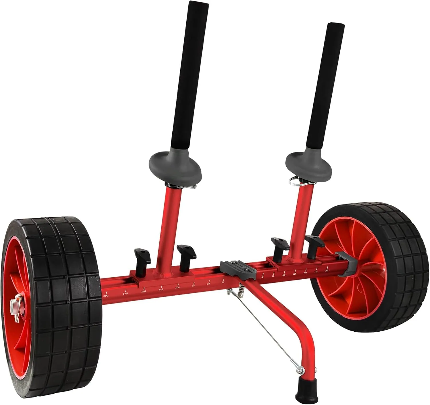 Sit On Top Kayak Cart, Heavy-Duty Plug-in Kayak Cart Dolly with 10 Inch Airless Wheels, Width Adjustable for Carrying Kayaks Canoes with Scupper Holes