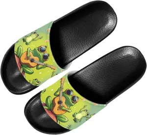 Slippers Sandals for Women EVA Flat Slides Anti-Slip House Shower Shoes Indoor Outdoor Open Toe Spa Pool Slides SizeUS 6-13.5