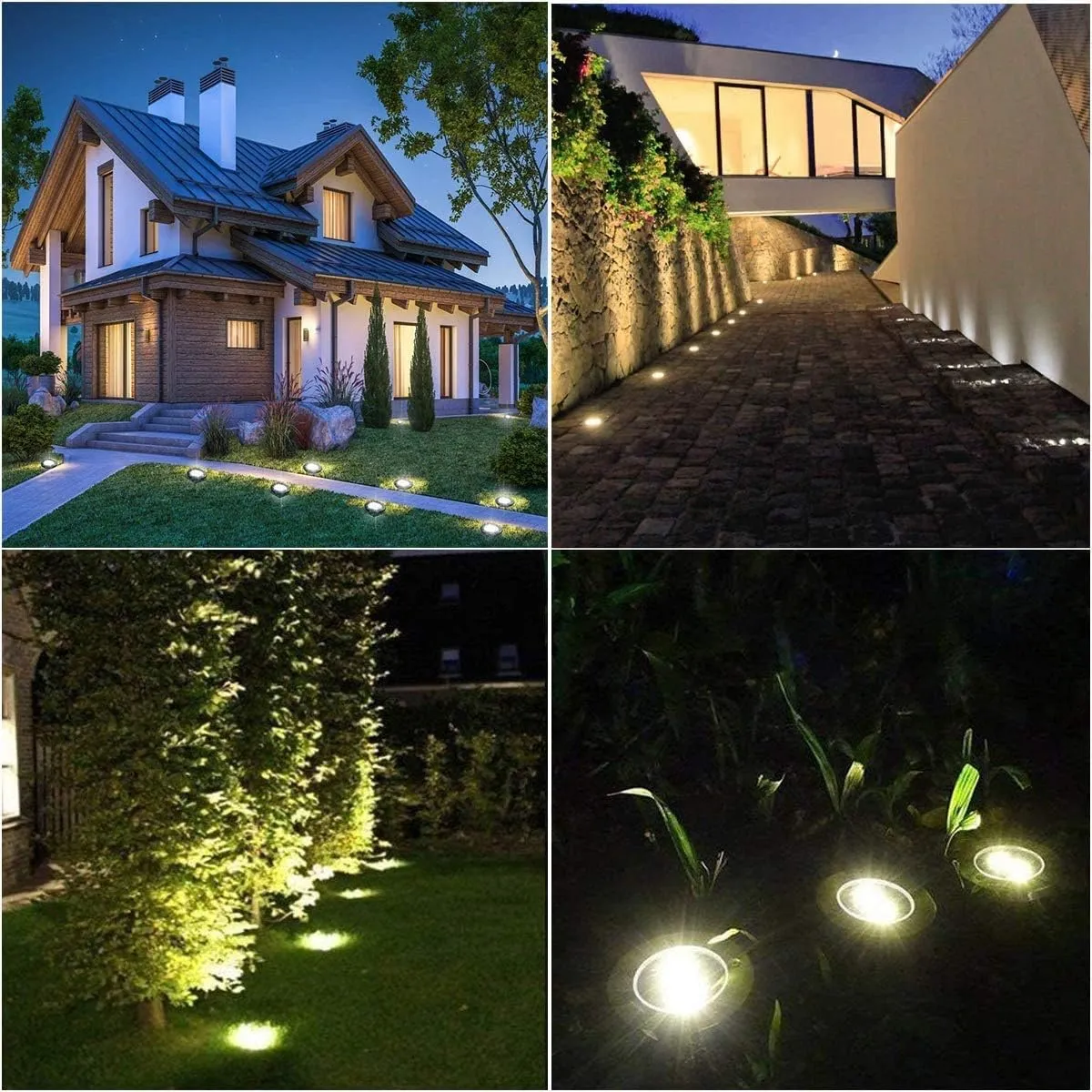 Solar Ground Lights, Waterproof Solar Garden Light, Upgraded Outdoor Garden Waterproof Bright in-Ground Light, Landscape Lights for Pathway,Yard,Deck,Lawn,Patio,Walkway (12 Pack White Light)