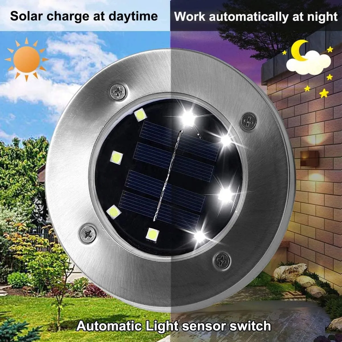 Solar Ground Lights, Waterproof Solar Garden Light, Upgraded Outdoor Garden Waterproof Bright in-Ground Light, Landscape Lights for Pathway,Yard,Deck,Lawn,Patio,Walkway (12 Pack White Light)