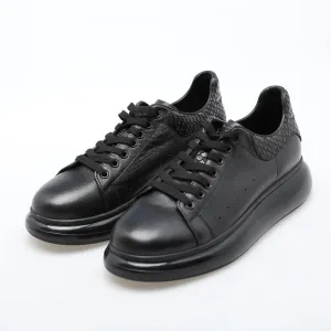 SOLL Queen Air Men's Fashion-Sneakers | Genuine Leather Perforated Oversized Thick Sole High Platform