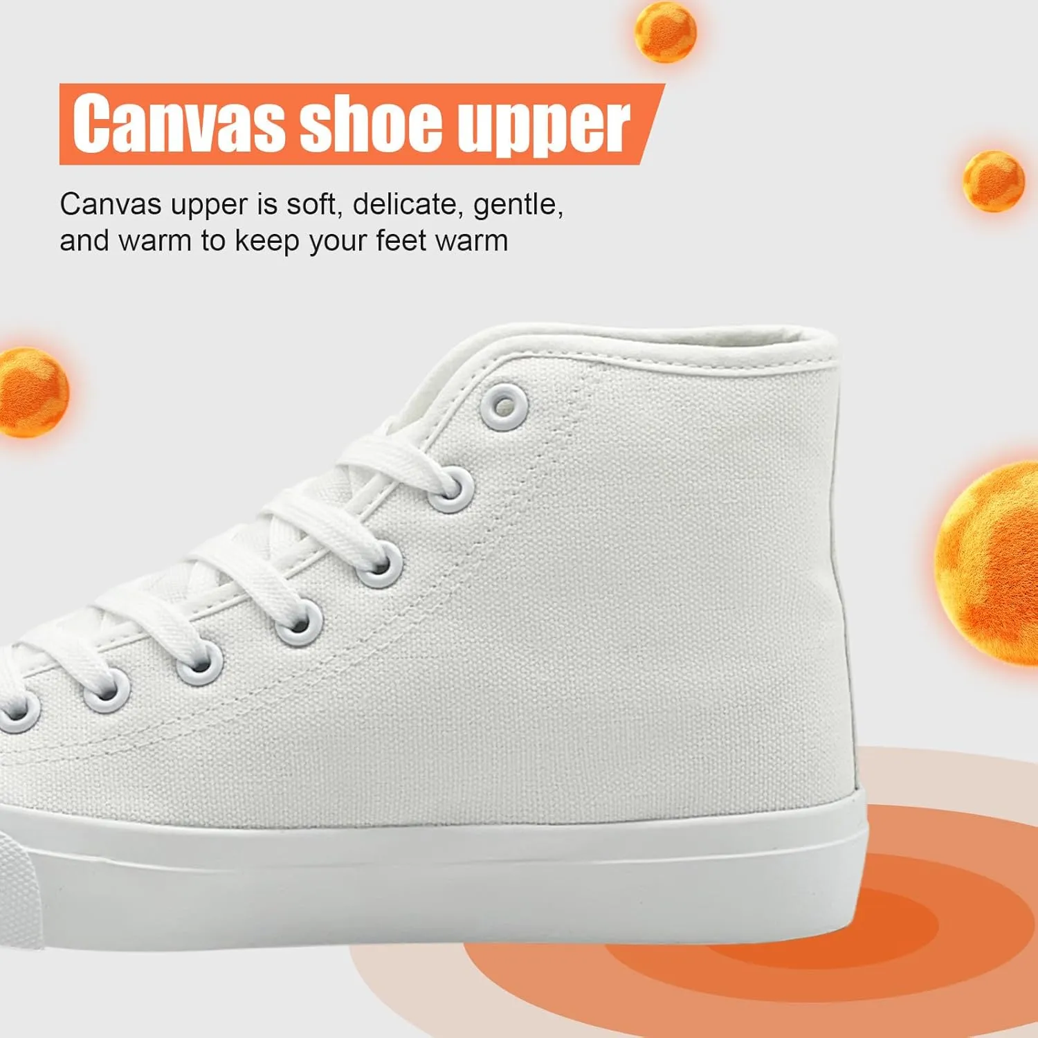 soofylia Womens High Top Canvas Sneakers,Unisex Fashion Lace-up Fuzzy Canvas Shoes,Casual Tennis Walking Shoes for Men