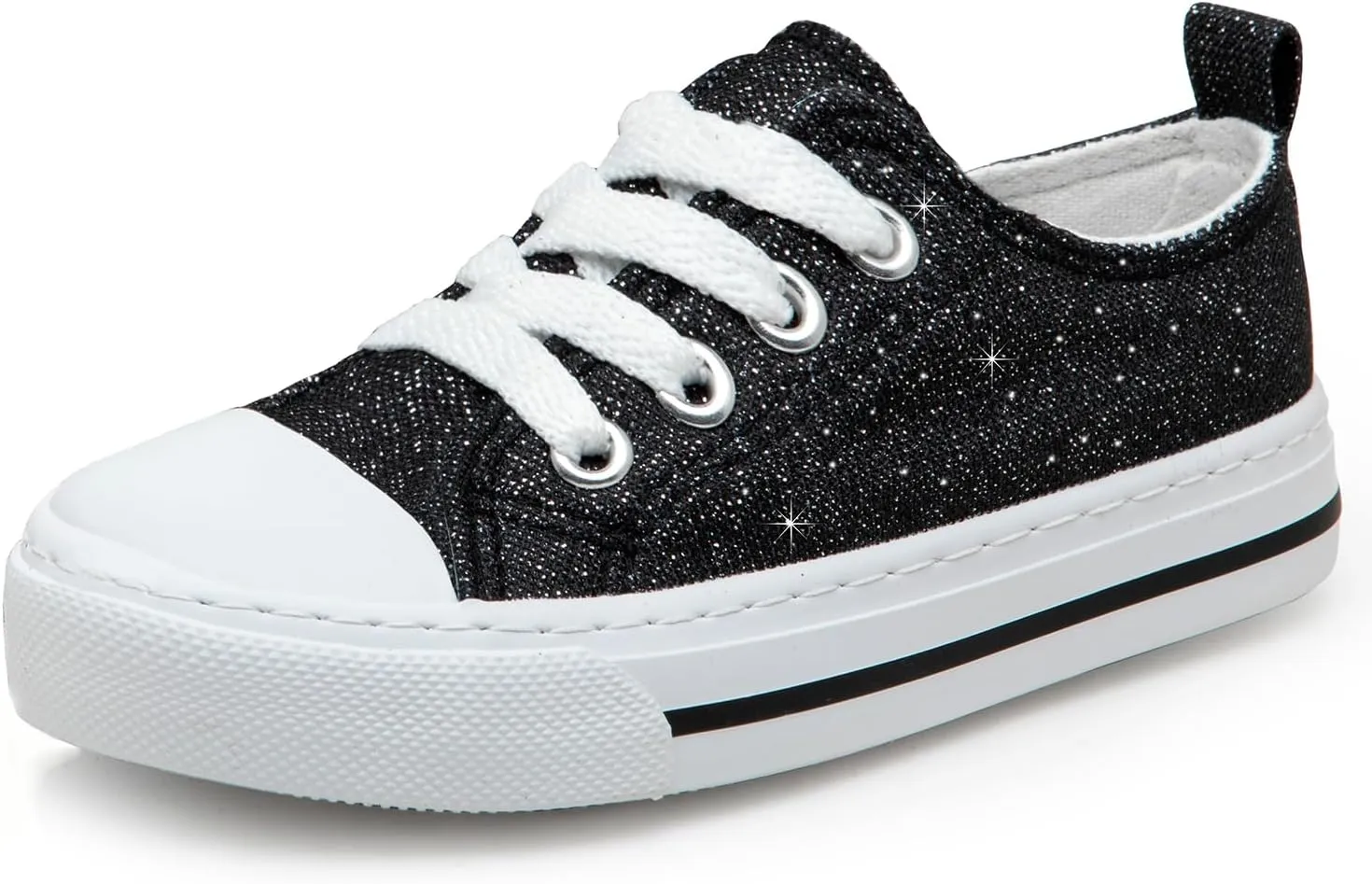 ToandonToddler Kids Sneakers Sparkle Fashion Glitter Sequins Canvas Shoes