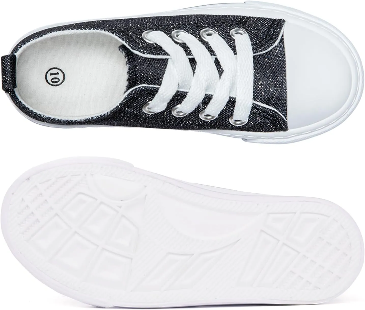ToandonToddler Kids Sneakers Sparkle Fashion Glitter Sequins Canvas Shoes