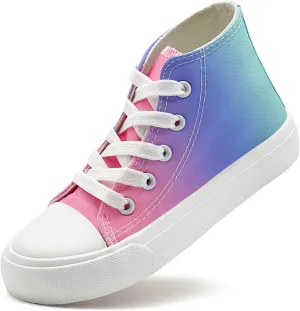 Toddler Sneakers for Girls Boys High Top Kids Lace Up Canvas Fashion Shoes Comfortable Classic Casual Running Walking Shoe