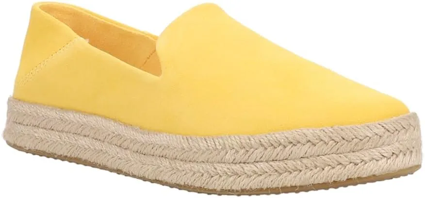 TOMS Womens Carolina Platform Espadrille Slip On Flats Casual - Yellow