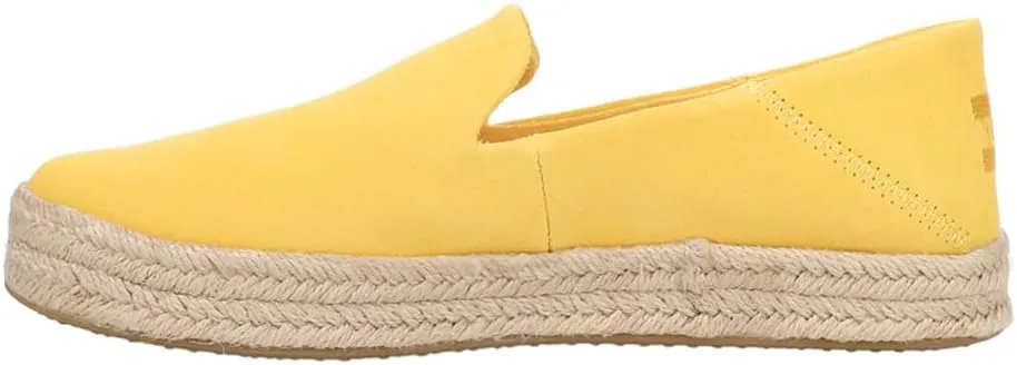 TOMS Womens Carolina Platform Espadrille Slip On Flats Casual - Yellow