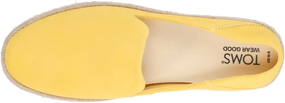 TOMS Womens Carolina Platform Espadrille Slip On Flats Casual - Yellow
