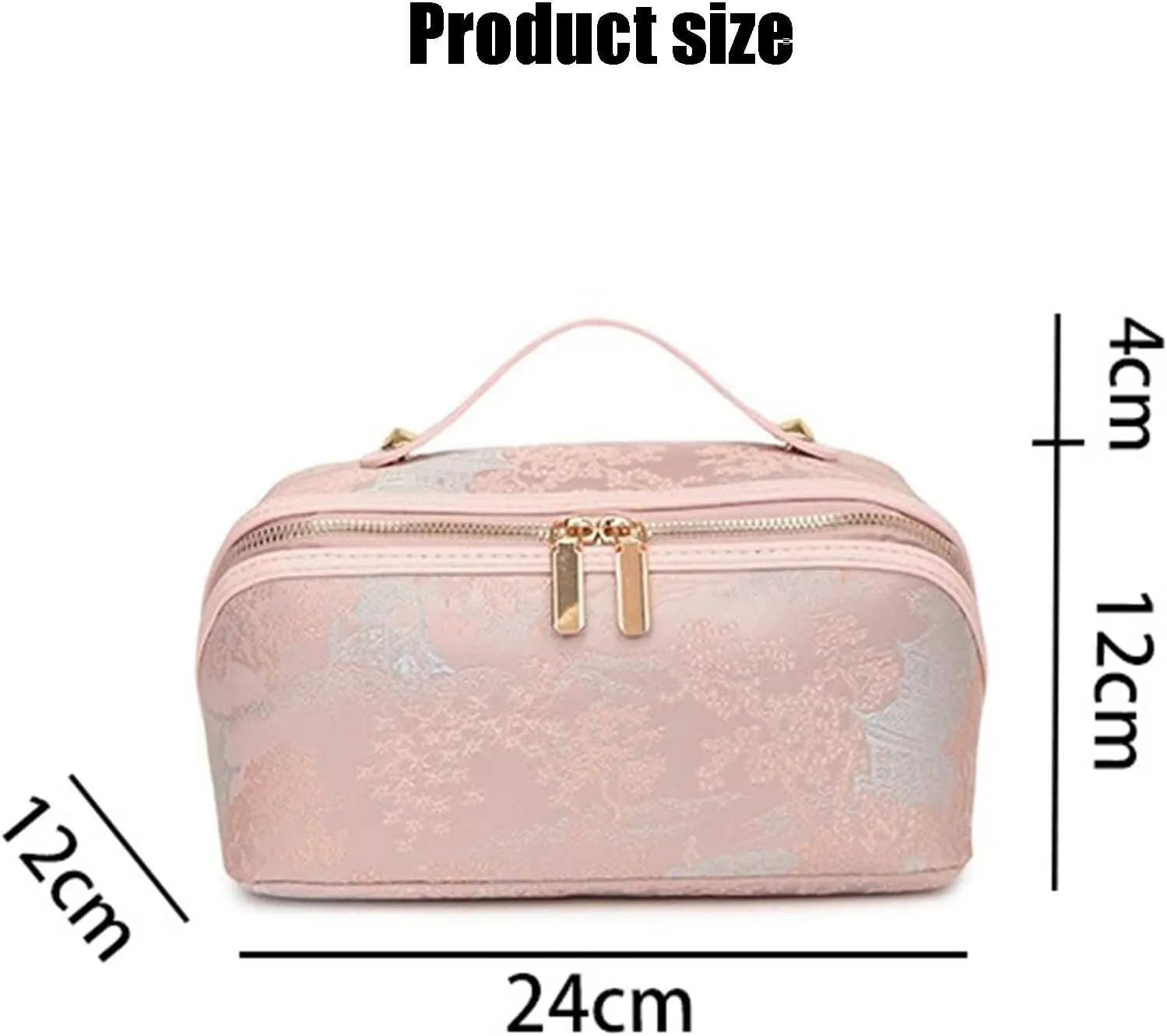 Travel Makeup Bag,Open Flat Toiletry Bag Make Up Organizer With Divider And Handle For Women(A)